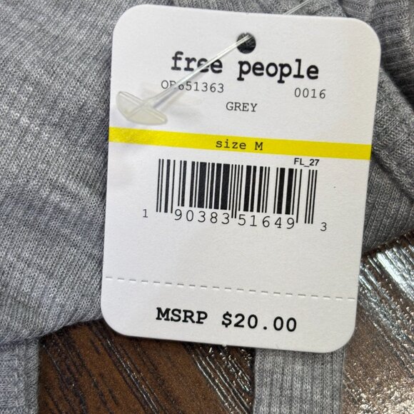 Intimately Free People Swing Tank Top Medium Gray V-Neck Cropped Low-Back - Picture 8 of 9